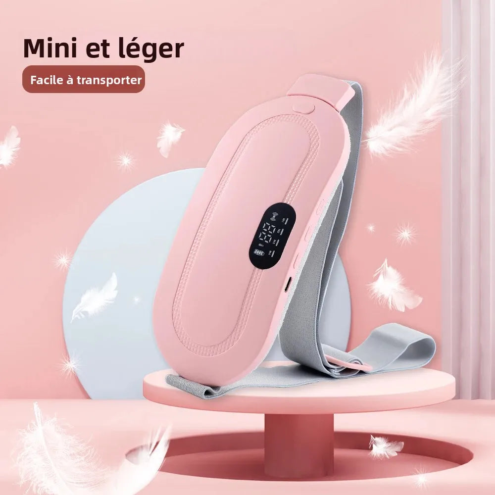Ceinture de Massage Chauffante pour Règles Douloureuses - Masseur Vibrant Électrique pour Abdomen et Taille