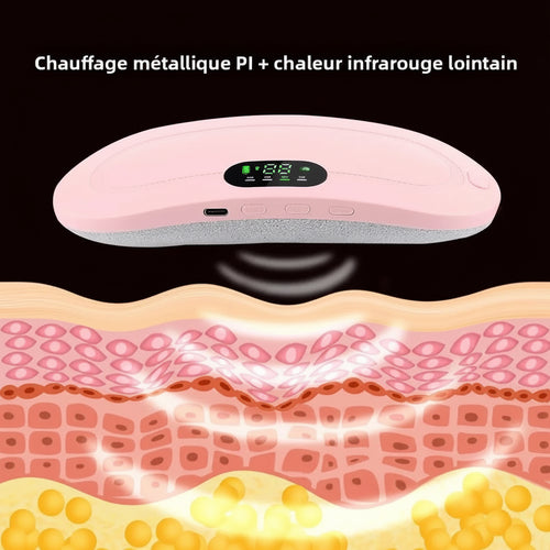 Ceinture de Massage Chauffante pour Règles Douloureuses - Masseur Vibrant Électrique pour Abdomen et Taille